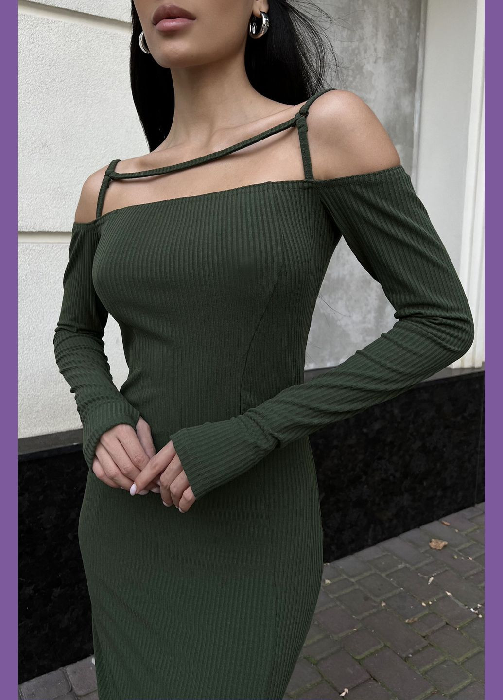 Оливкова (хакі) повсякденний, кежуал, вечірня сукня футляр Liton