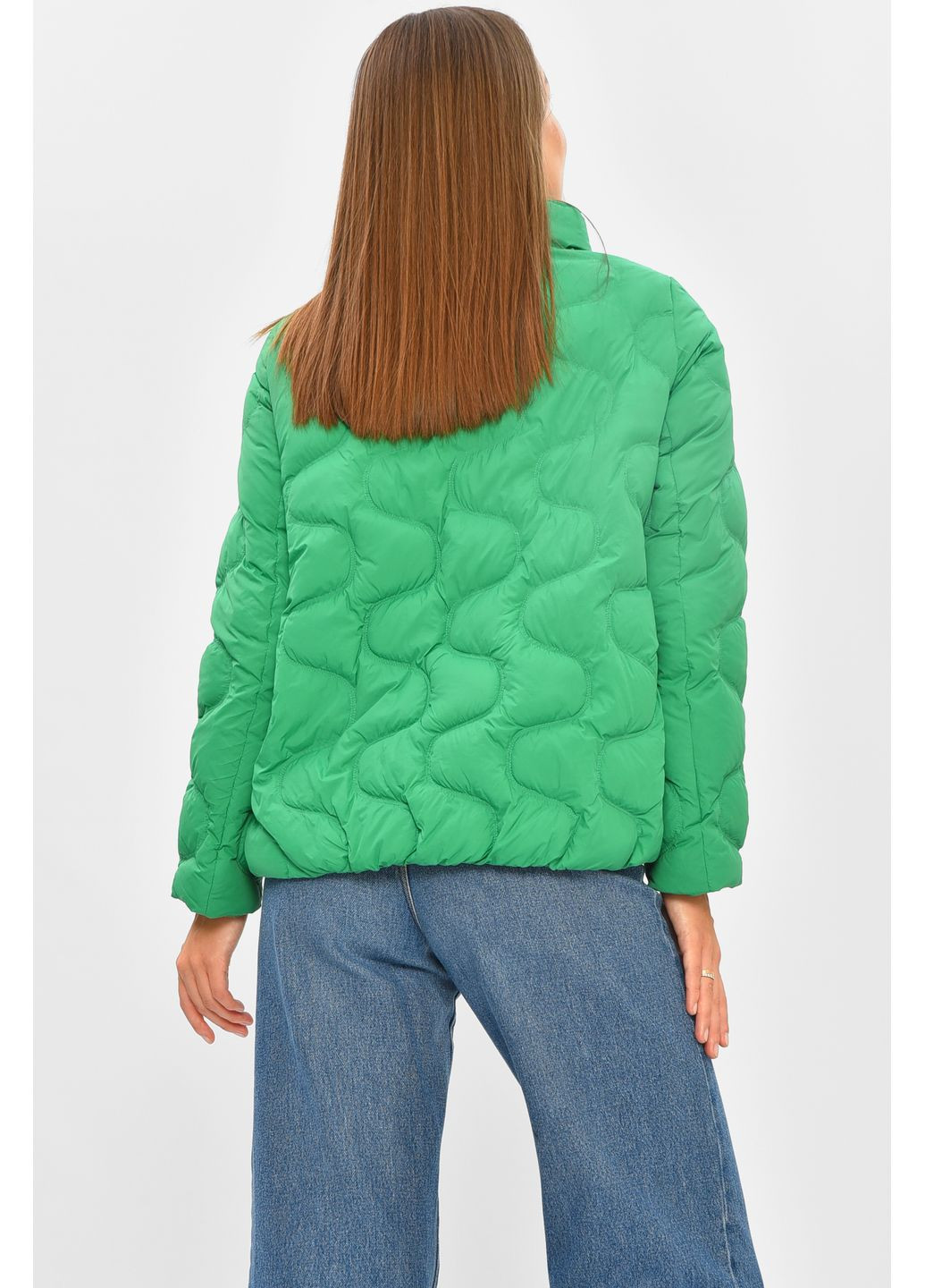 Зелена демісезонна куртка жіноча демісезонна зеленого кольору Let's Shop