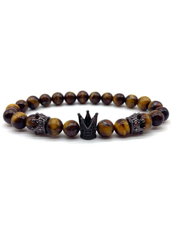 Браслет із тигрового ока з чорними коронами (20022) Hemst (301071457)
