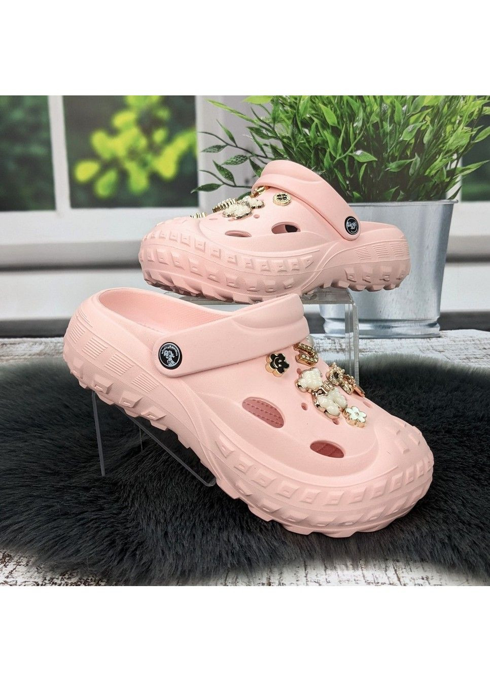 Кроксы женские с джибитсами Jose Amorales (336709097)