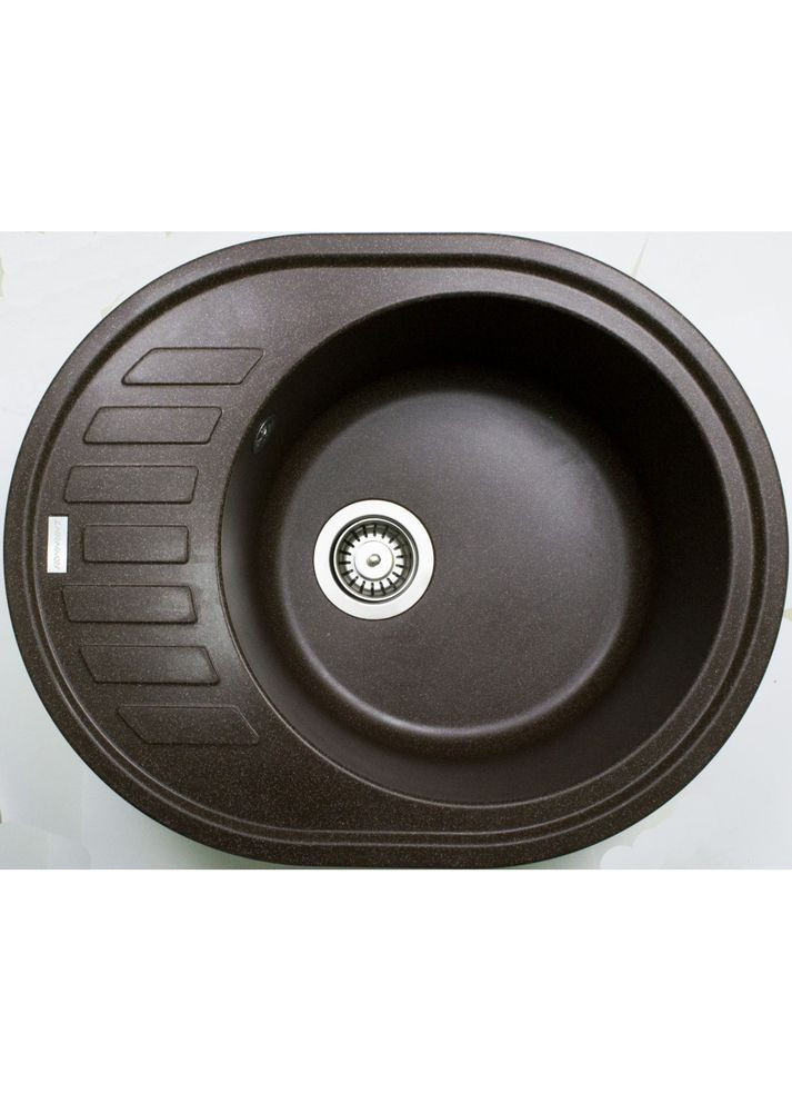 Кухонна мийка зі штучного каменю/кварцева 615х495х200 мм, овальна OVUM Коричневий (30410615495) Adamant (368157355)