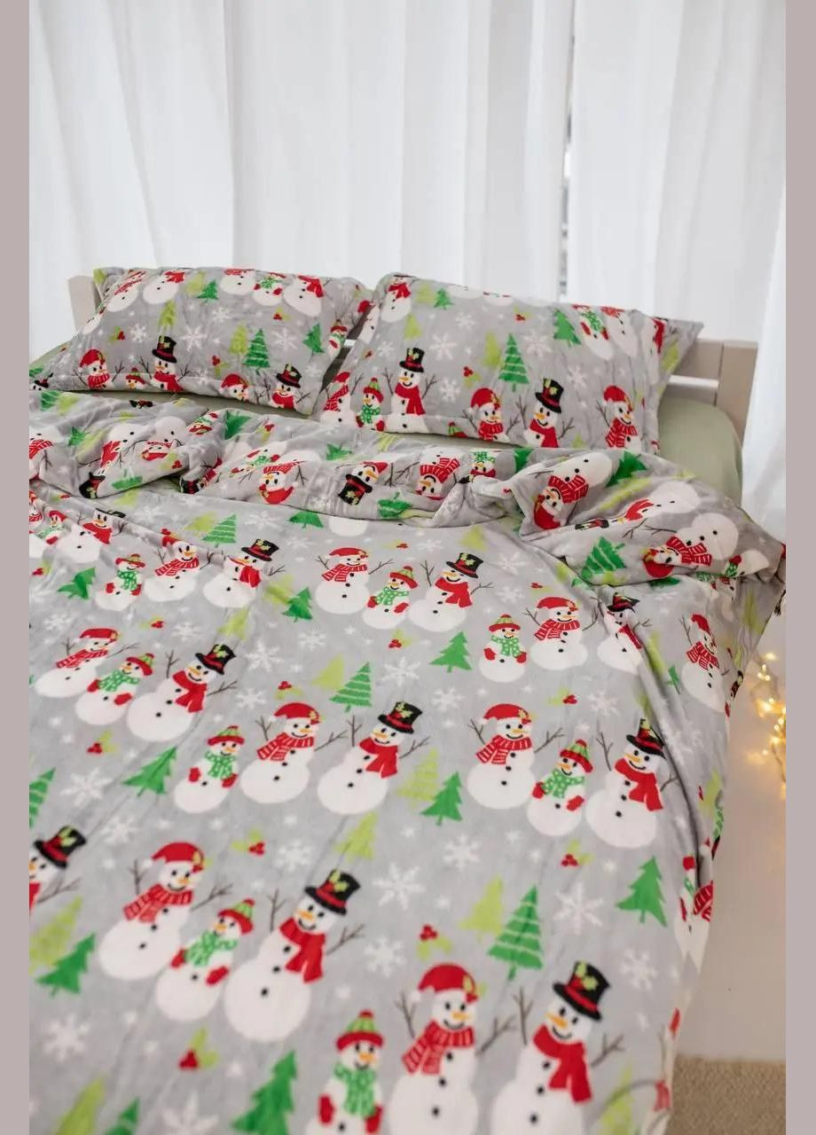 Плюшеві постільна білизна Сімейний 160х215 наволочка 70х70 2шт Сірий (П-al-plush3-bavovna-003-04-01) No Brand (316230852)