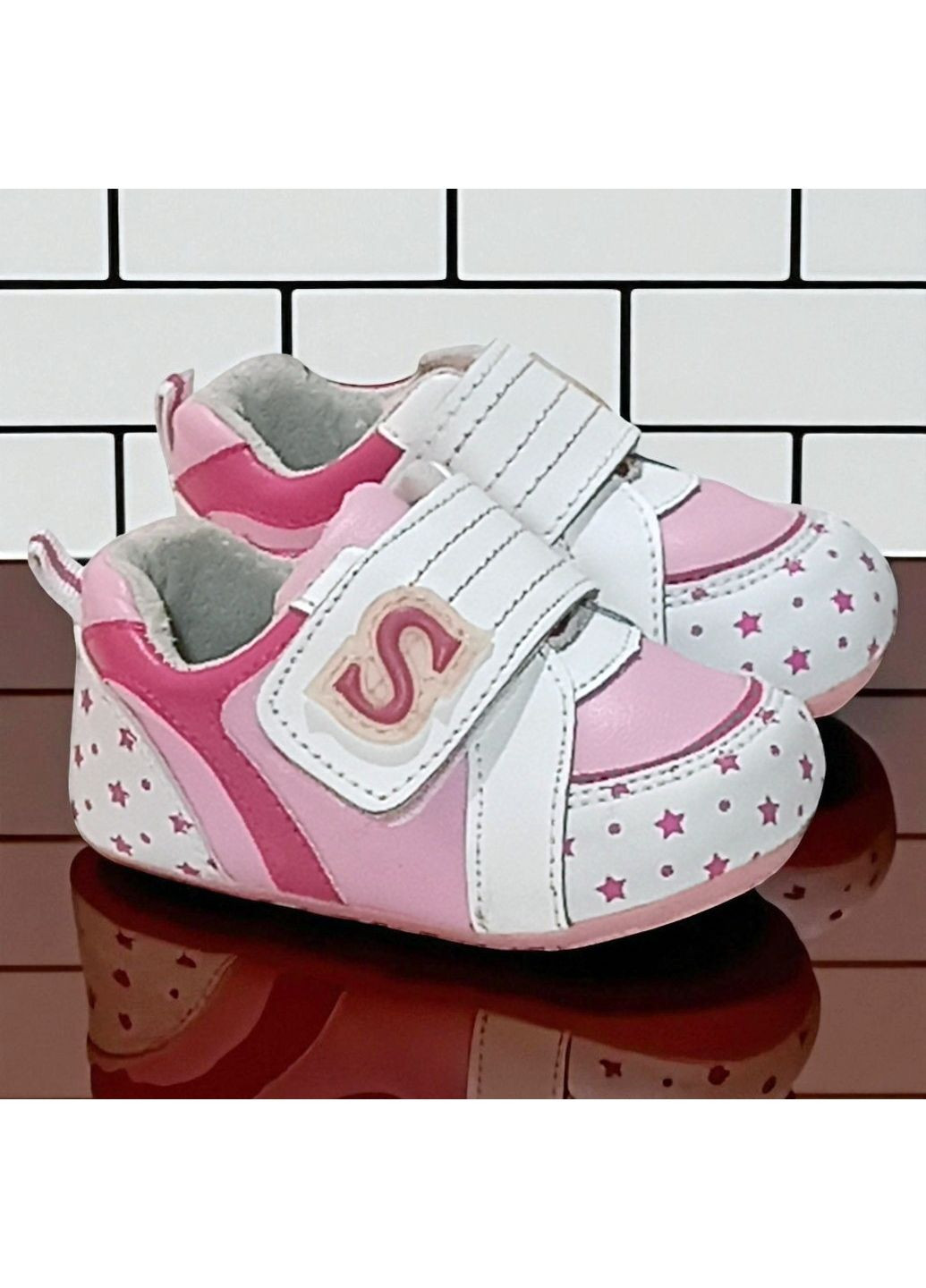Рожеві осінні демісезонні ортопедичні кросівки для дівчинки на липучках Calorie