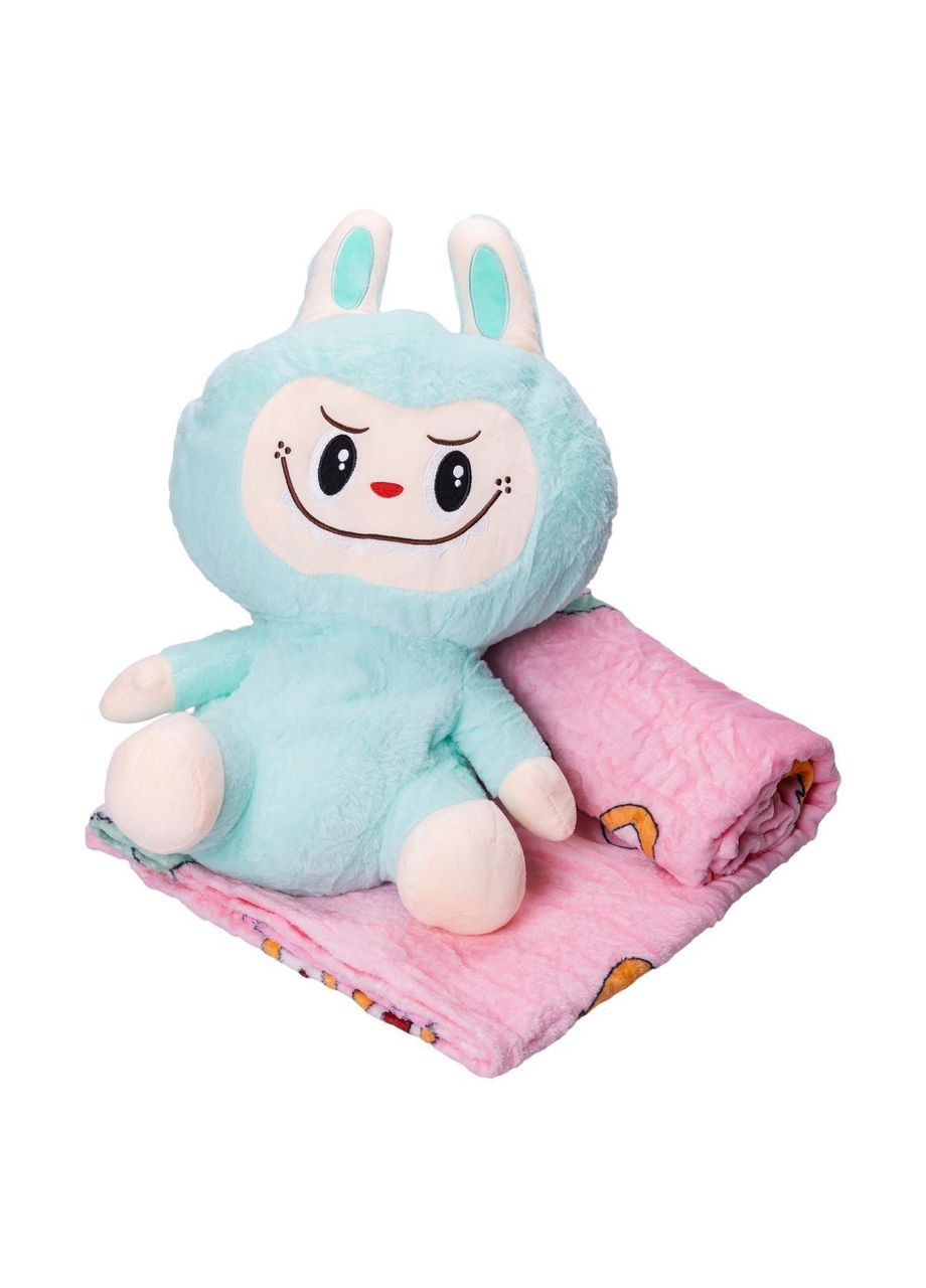 Мягкая игрушка-плед, подушка 3 в 1 Лабубу 50 см. Мятная ТМ COLORFUL HOME LAB2M No Brand (369478138)