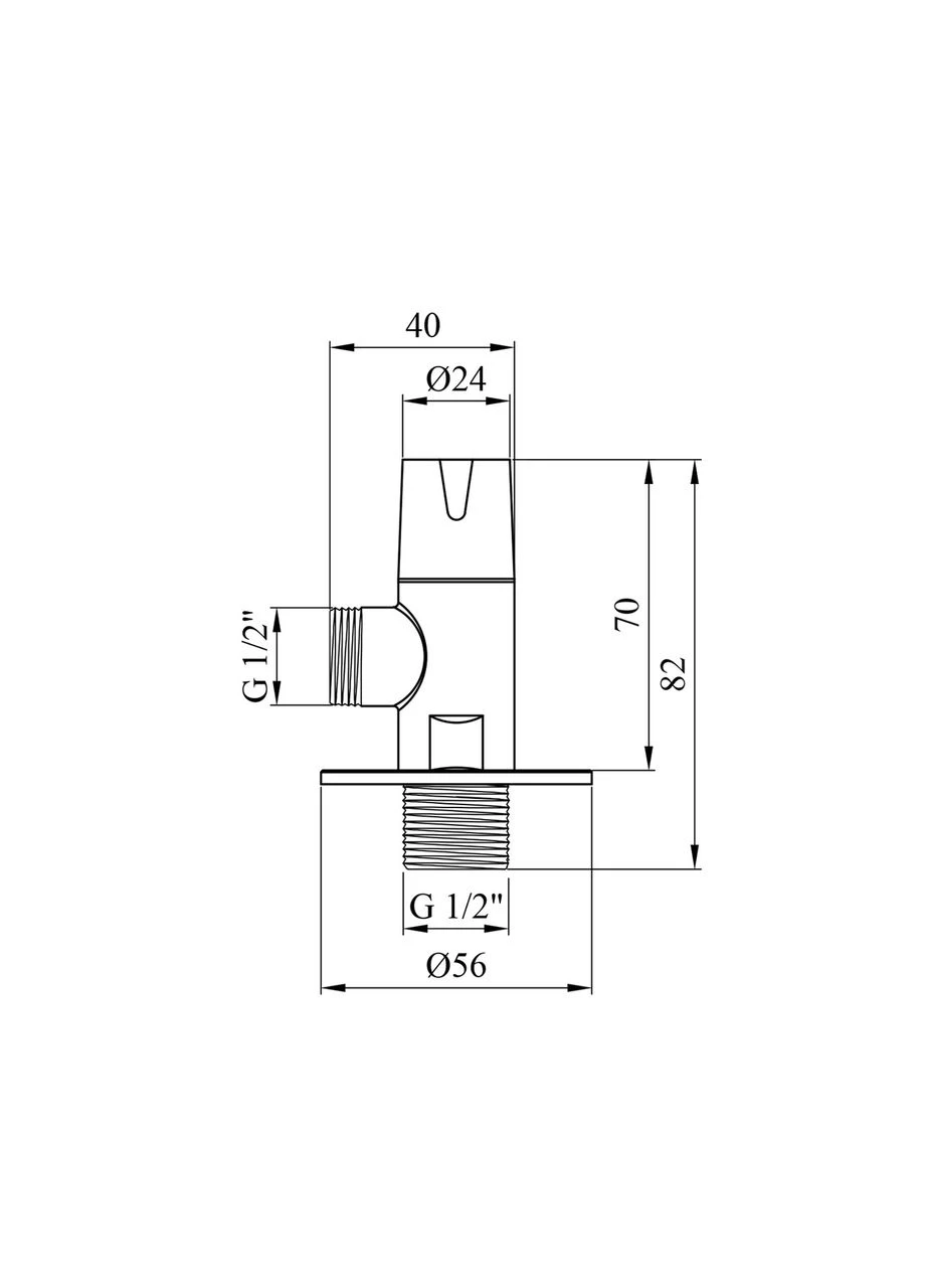 Кран приладовий KRP Eckventil C301 1/2"х1/2" НН Kroner (317348879)