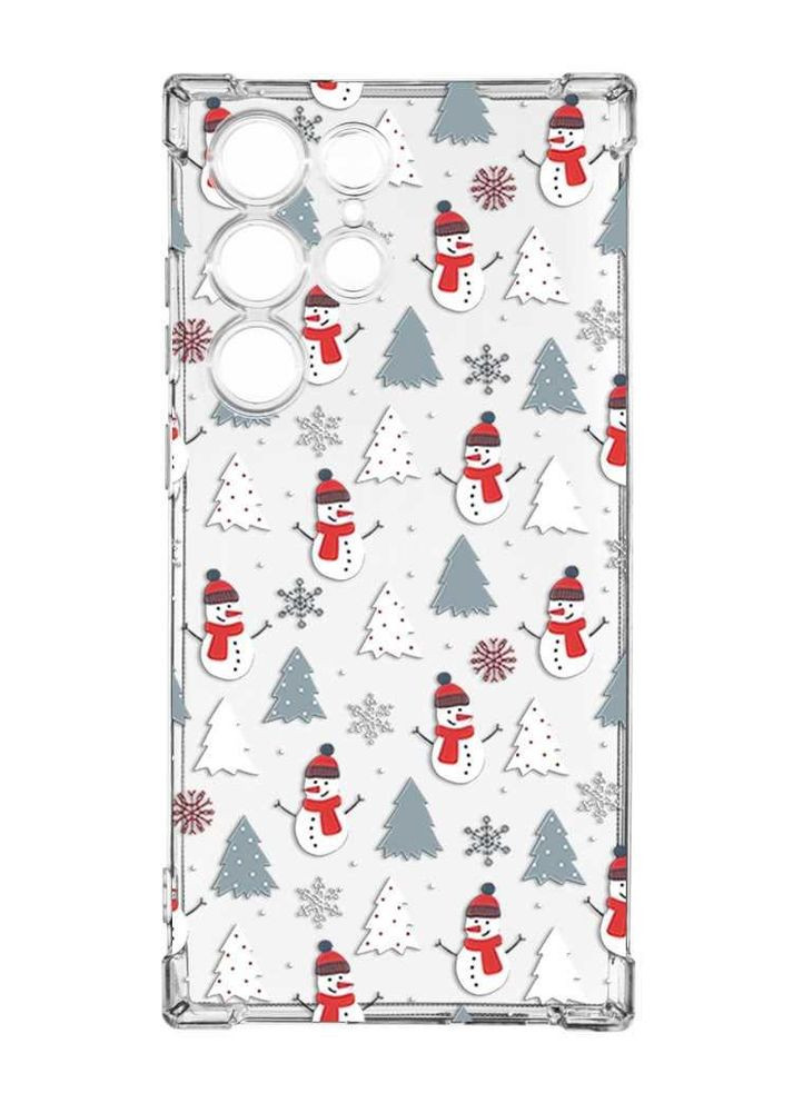 Чехол с утолщёнными углами на Samsung Galaxy S24 Ultra:: Фон Снеговики (принт 202) CASE CONTROL (362968029)