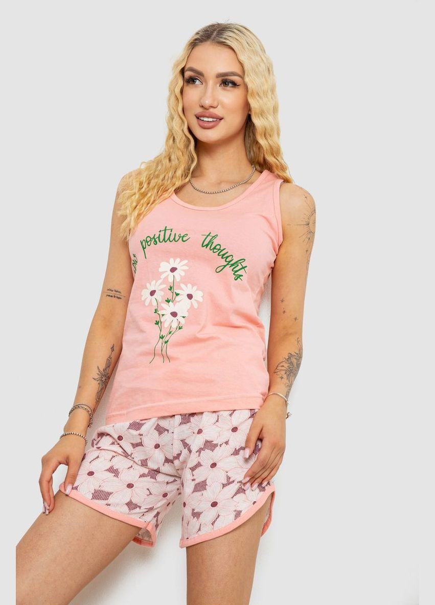 Персикова всесезон піжама жіноча з принтом,, 243r2049 Good Night