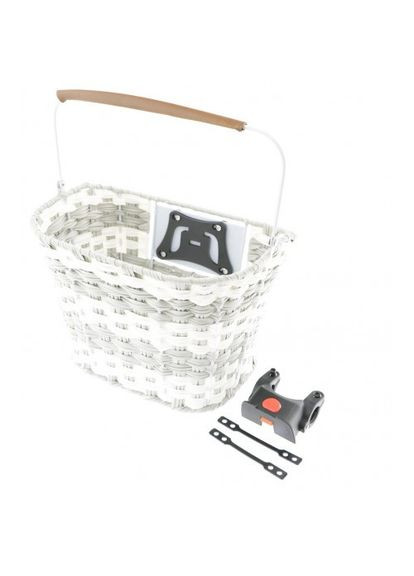 Корзина передняя Ratan с ручкой, на руль, Белая Kands (370205503)