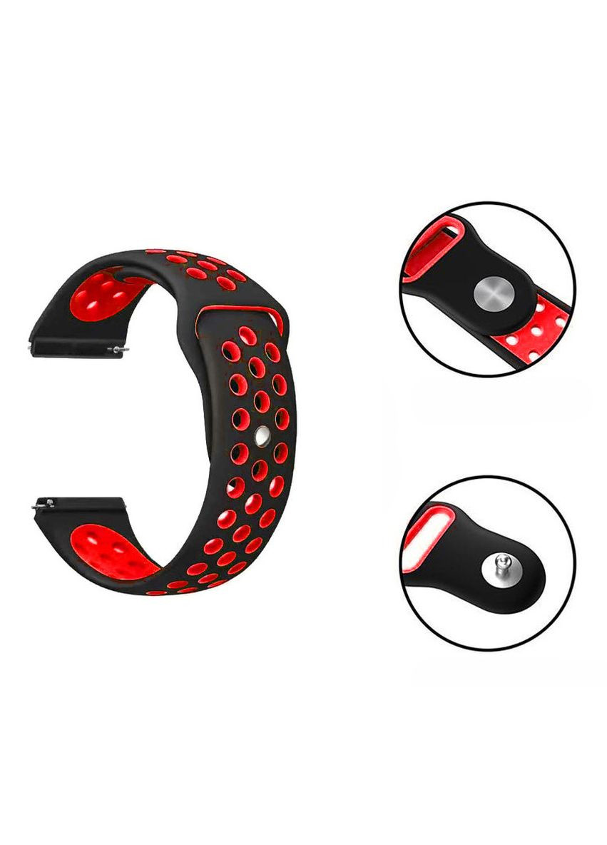 Ремешок Perfor Sport с перфорацией для часов Samsung Gear S3 Classic SMR770/Frontier - Black&Red Primolux (262296600)