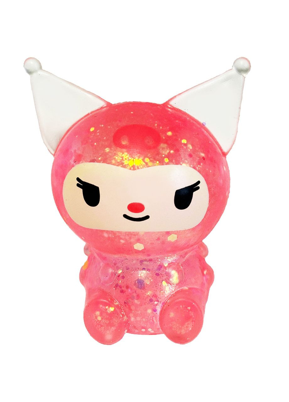 Игрушка-антистресс-квиши для сжатия жвачка-тянучка Куроми Аниме с блестками Розовая 8 см No Brand (366304399)