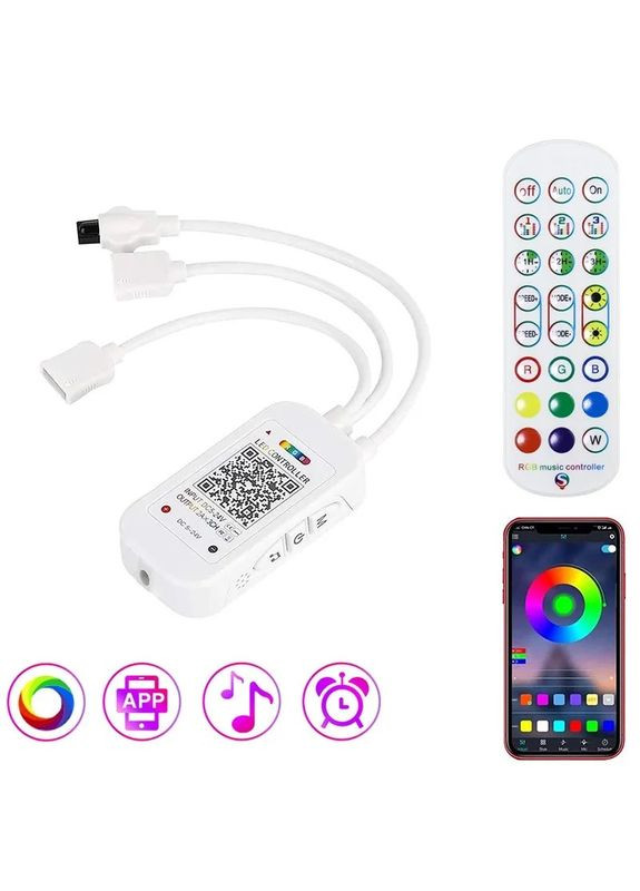 Wi-Fi контролер для світлодіодної стрічки з пультом на 24 кнопки No Brand (334302285)