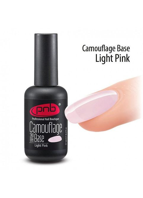 База для гель-лаку Camouflage base Light Pink 17 мл., світло-рожева камуфлююча PNB (299483911)