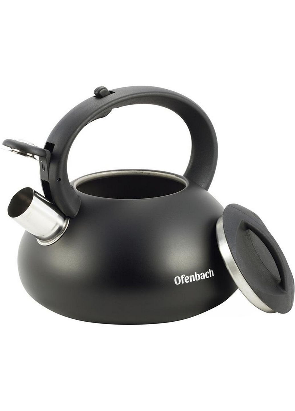 Чайник Happy Kettle з нержавіючої сталі зі свистком, матовий 19,5 см Ofenbach (289463344)