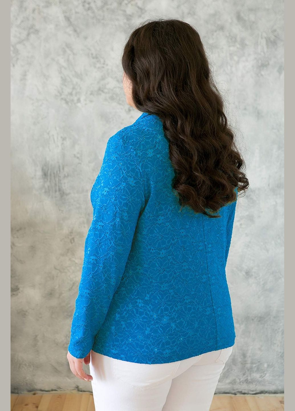 Голубой женский жакет из гипюра дженни голубой 58 Tatiana - летний
