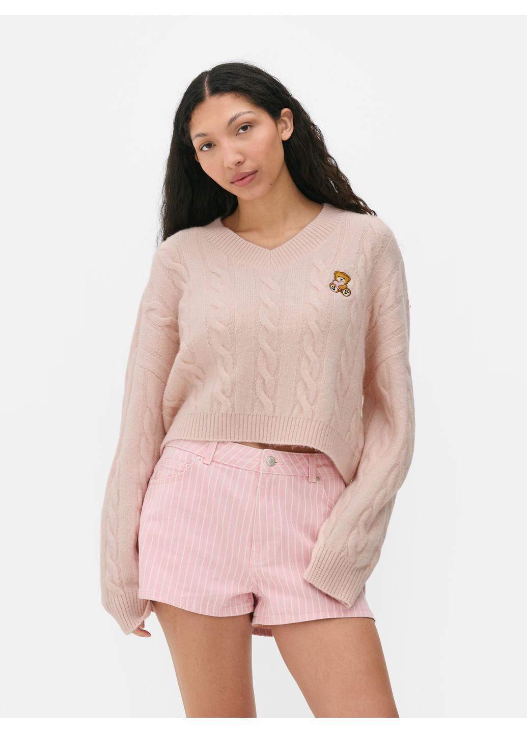 Світло-рожевий пуловер демісезон,світло-рожевий з принтом, Primark