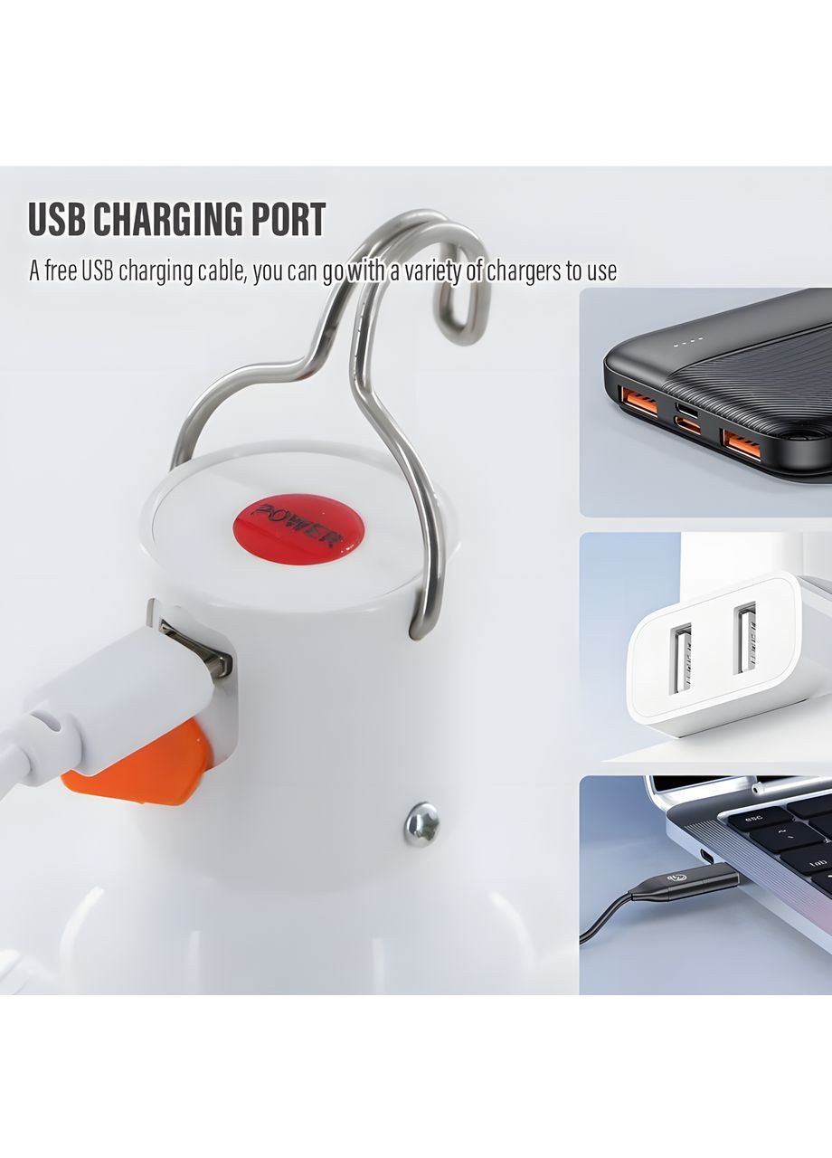 Перезаряжаемая USB LED лампа 60W повышенной яркости для кемпинга и аварийного освещения No Brand (369623695)