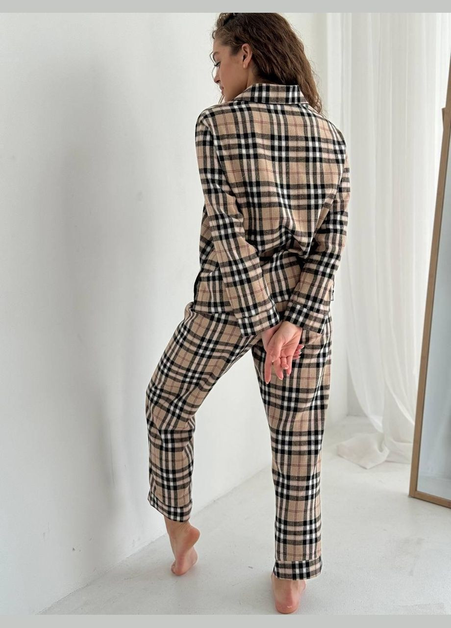 Коричневая всесезон женская пижама L&L