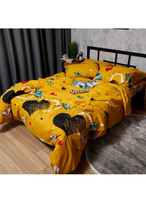 Комплект постельного белья Бязь Gold Люкс Полуторний Евро 160х220 наволочки 2х70х70 (MS-820008842) Moon&Star Butterfly Bloom (356116062)