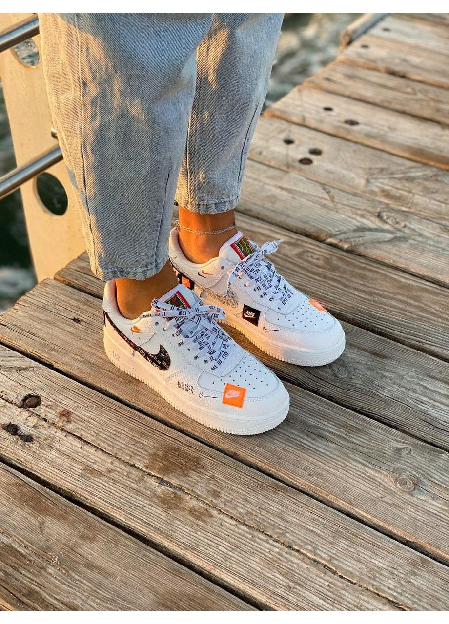 Білі Осінні кросівки чоловічі nike air force 1 low just do it white 1 найк аір форс 1 преміум No Brand