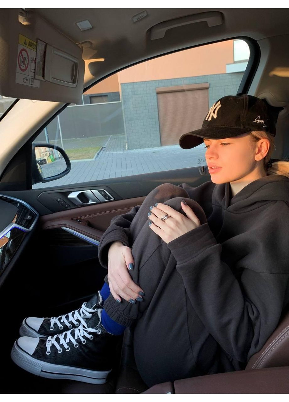 Чорні Зимовий кеди чоловічі converse hight black fur конверс No Brand