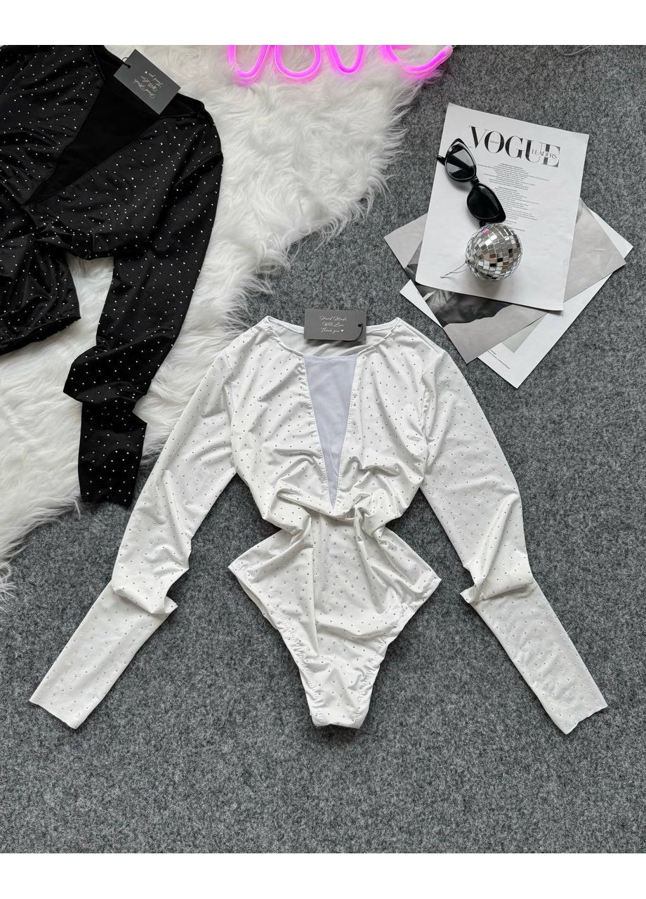 Стильний та сяючий боді з камінцями No Brand (371141554)