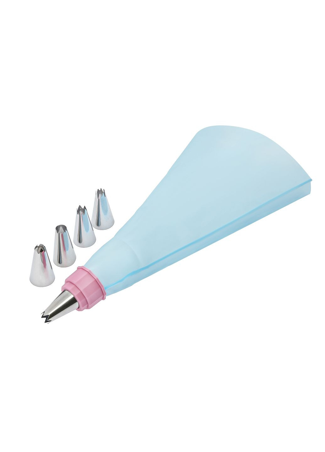 Набір кондитерський з 3 предметів та 5 насадок (шпатель, мішок силіконовий багаторазовий та пензлик) Kitchen Master (292550038)