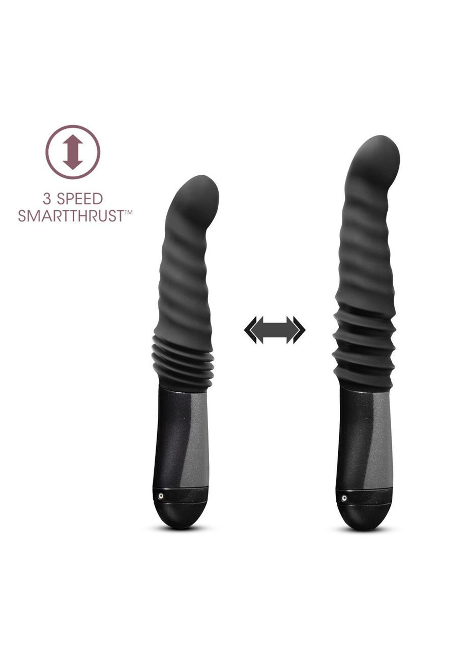 Пульсатор Temptasia – Lazarus Thrusting Dildo – Black, ребристий стовбур, 3 швидкості Blush (335394563)