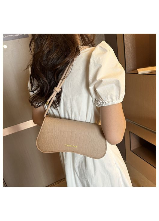 Женская сумка 3986 багет рептилия бежевая No Brand (306709459)