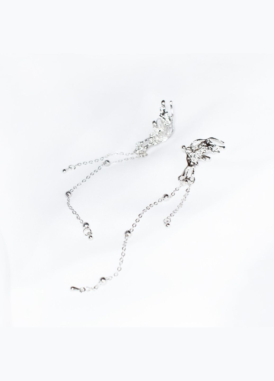 Кафа-обманка на ухо без прокола стильная аниме эстетика причудливая клипса с разными цепями унисекс эльфийская кафа крылья феи No Brand (335977526)