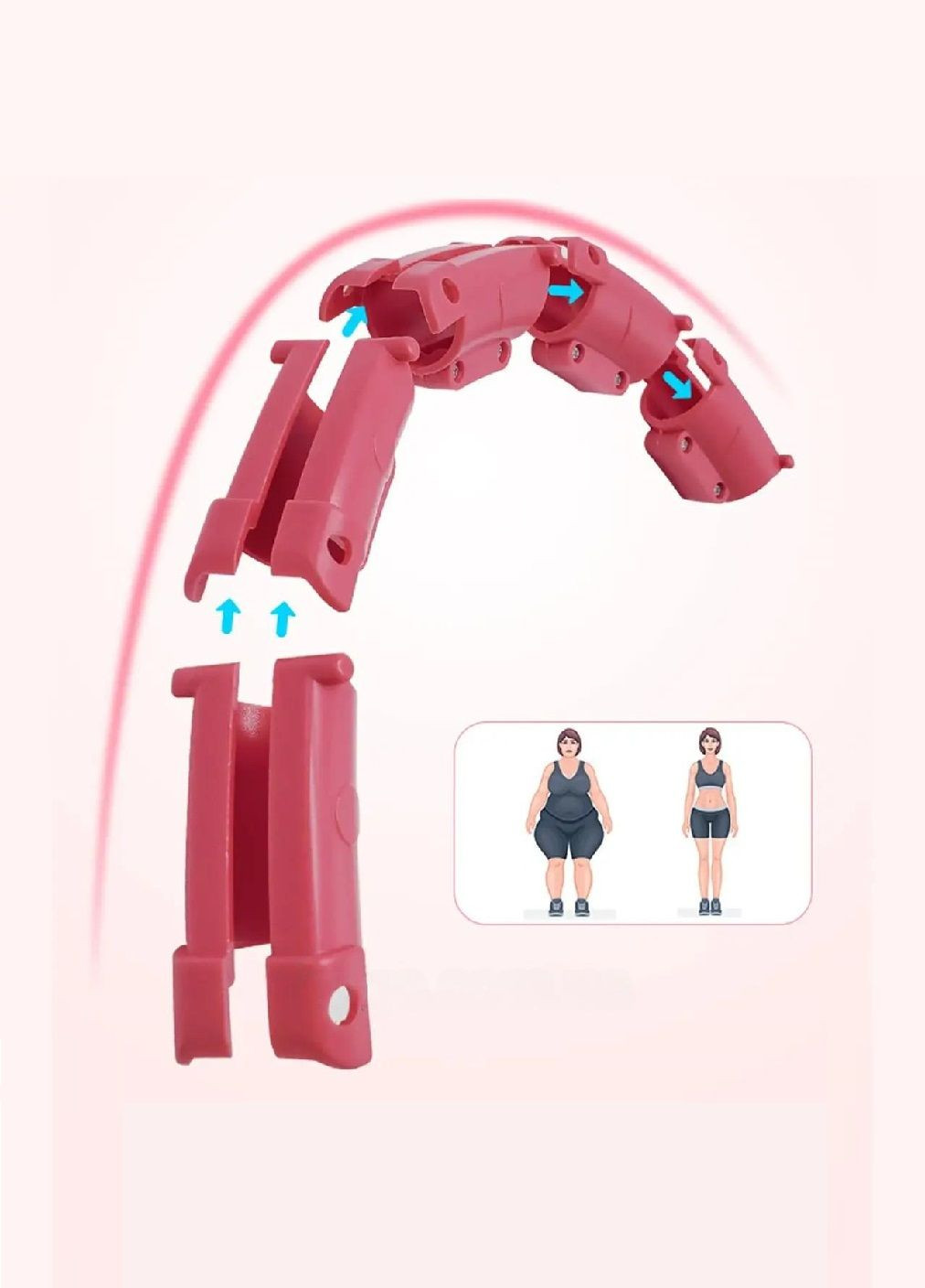 Обруч хула хуп масажер тренажер спортивний розбірний для фітнесу спорту схуднення з важком 45 см (476885-Prob) Рожевий Unbranded (292309283)