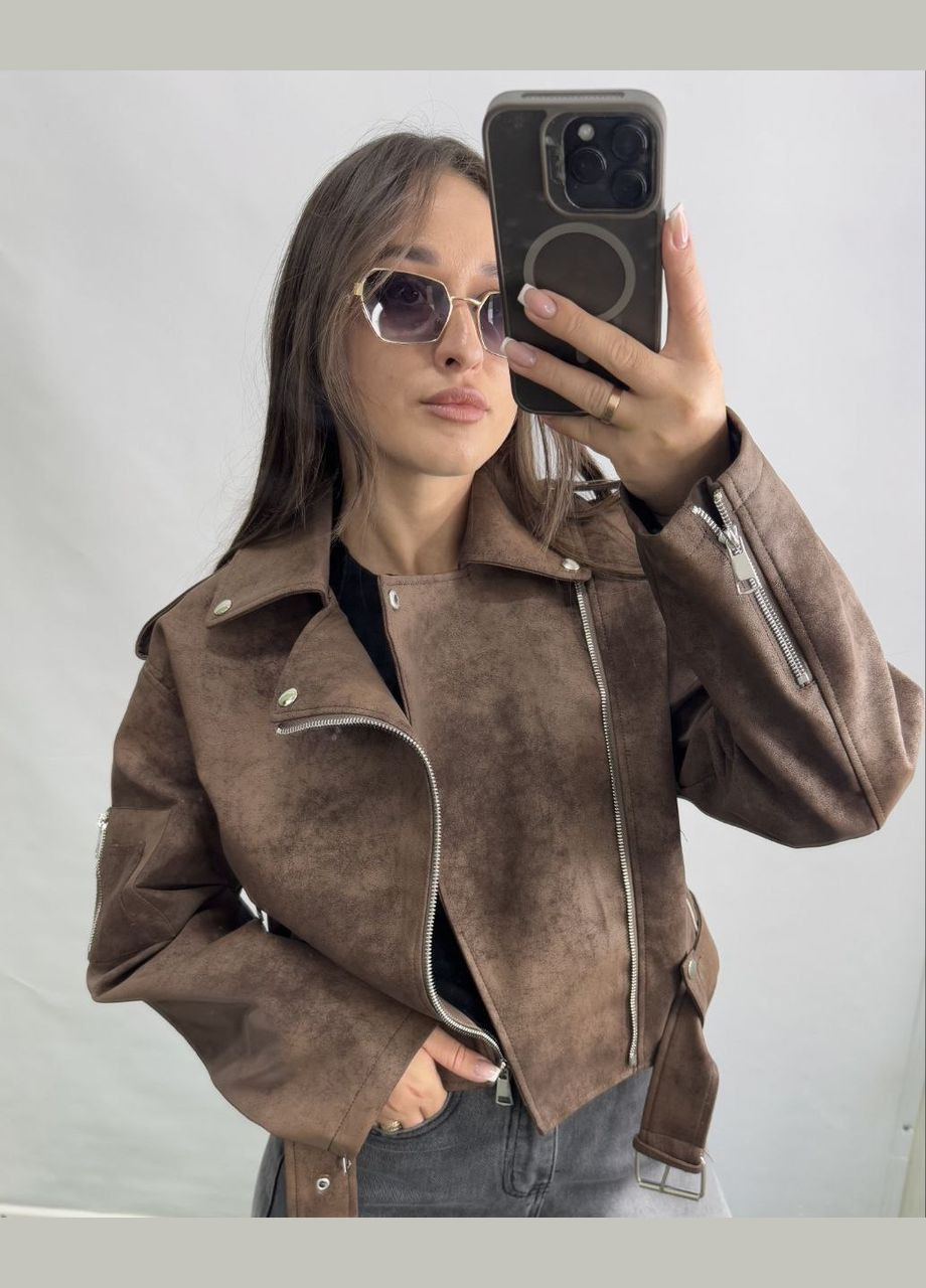 Коричнева куртка-косуха No Brand