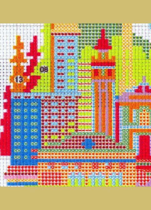 Набор для вышивания по нанесённой на канву схеме "CityscapeSeattle". AIDA 14CT printed 22*21 см Joy Sunday (313613534)