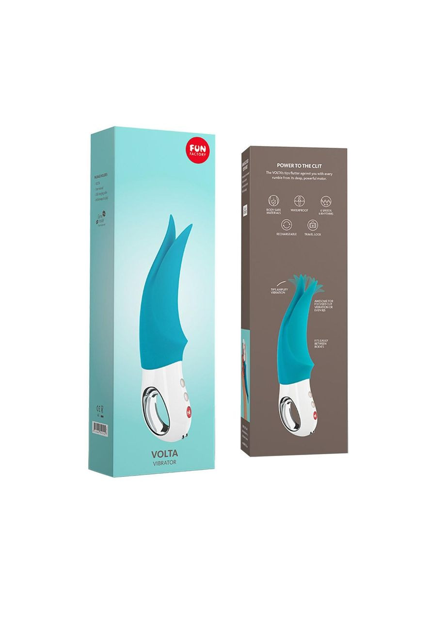 Вибратор для клитора VOLTA petrol, гибкий двойной кончик Fun Factory (314808098)