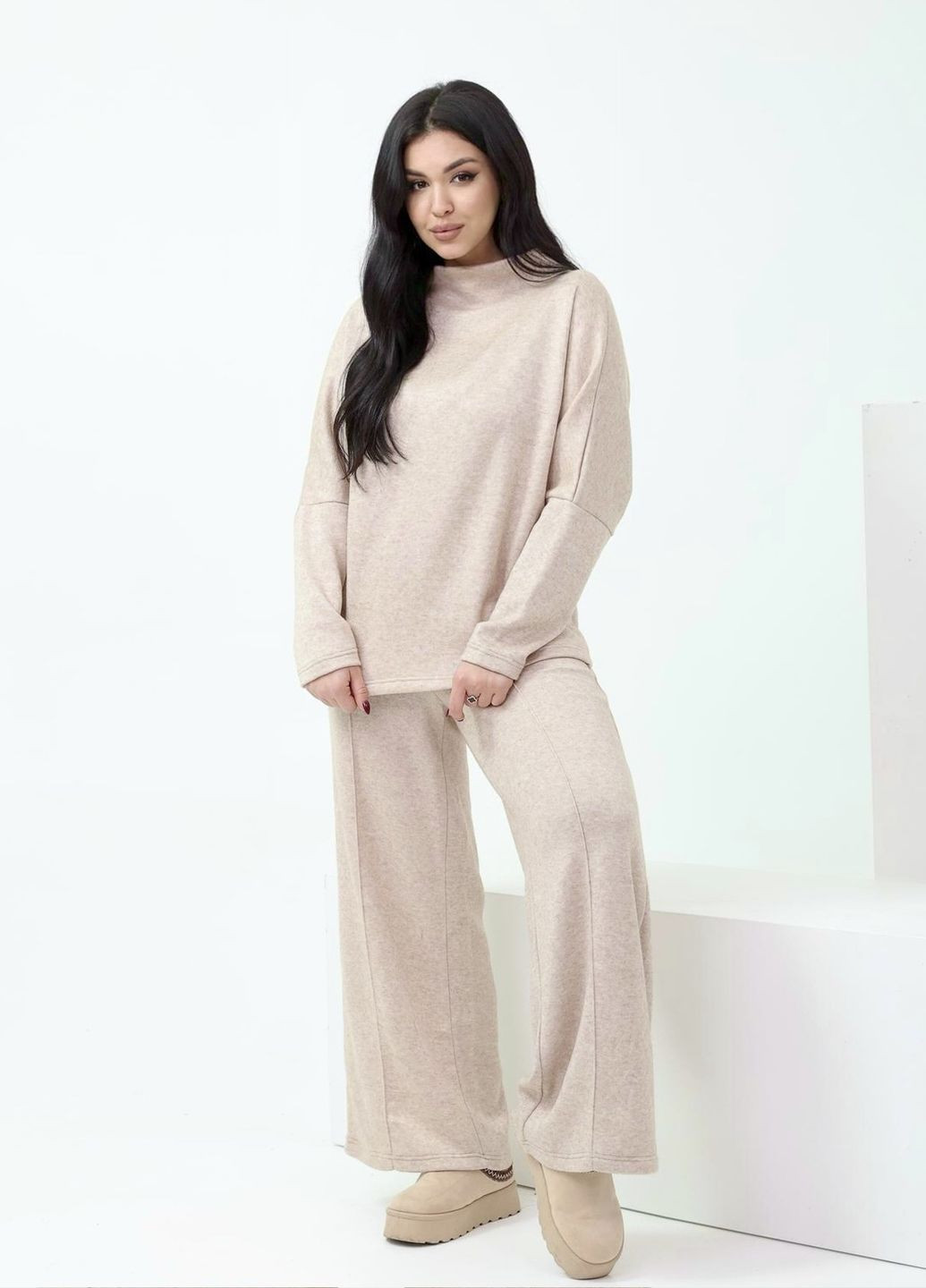 Свободный женский брючный костюм из трикотажа ангора Modena (365777112)