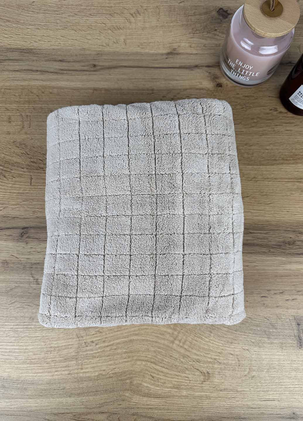 Полотенце лицевое микрофибра 100х50 см Homedec клетка бежевый