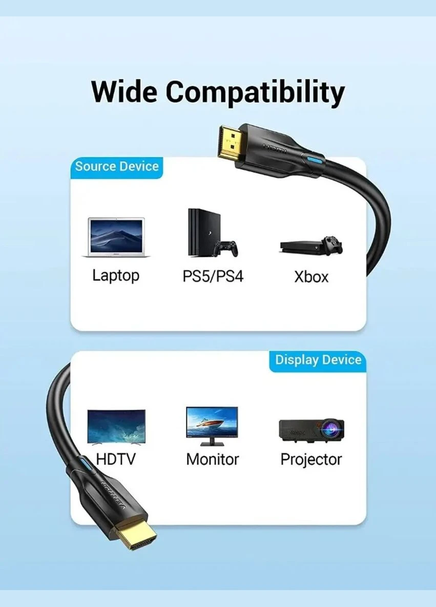 Кабель HDMIHDMI, 2 м, v2.1 (AANBH) Vention (300682172)