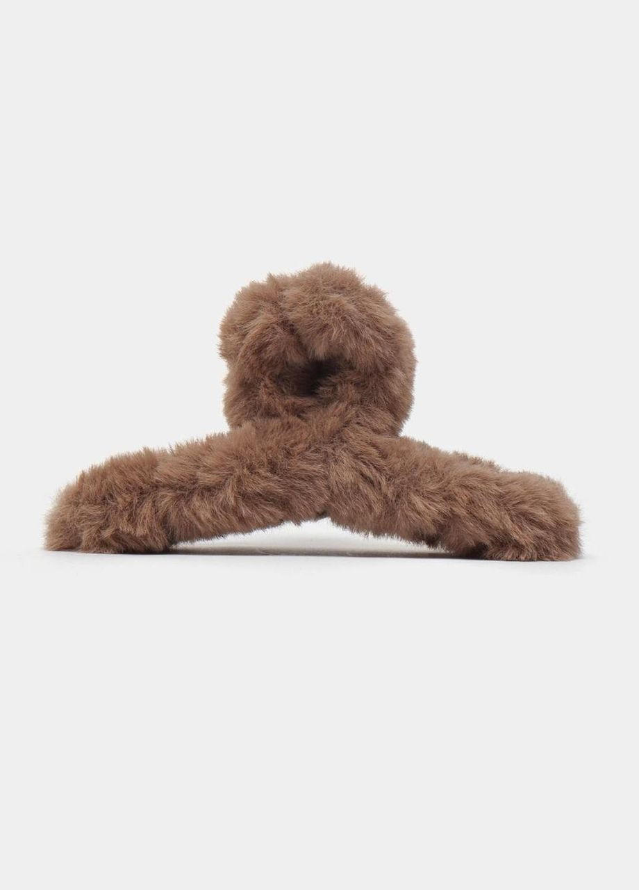 Шпилька-краб для волосся плюшева зі штучного хутра Коричневий Kimiko (322528720)