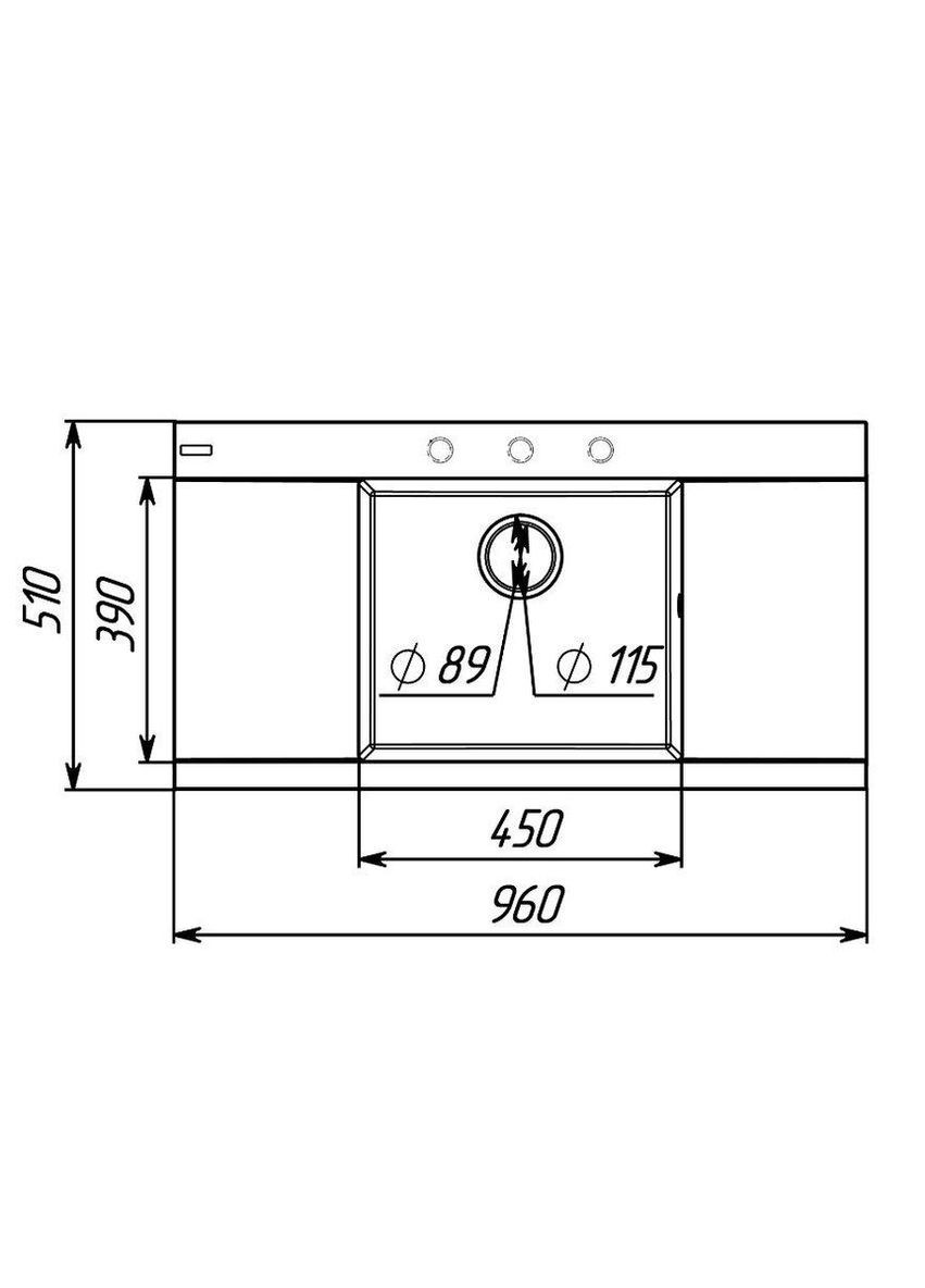 Гранитная мойка для кухни 9651 ATLAS матовая Белая в точку Platinum (342069239)