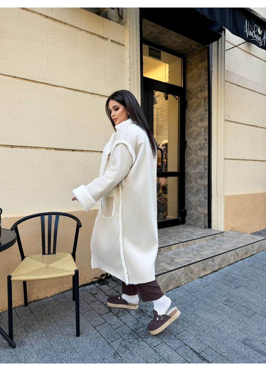 Дубленка из замши и искусственной норки ❄️❄️❄️ Україна (367959764)