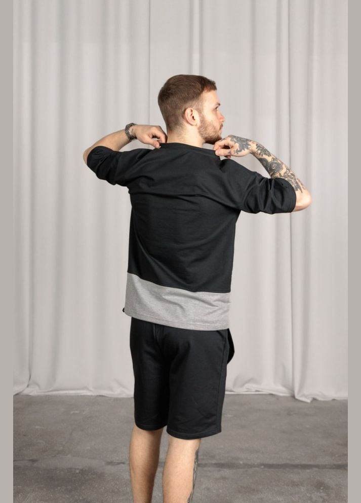 Комбінована чоловіча футболка -wisp, графіт/чорна Reload