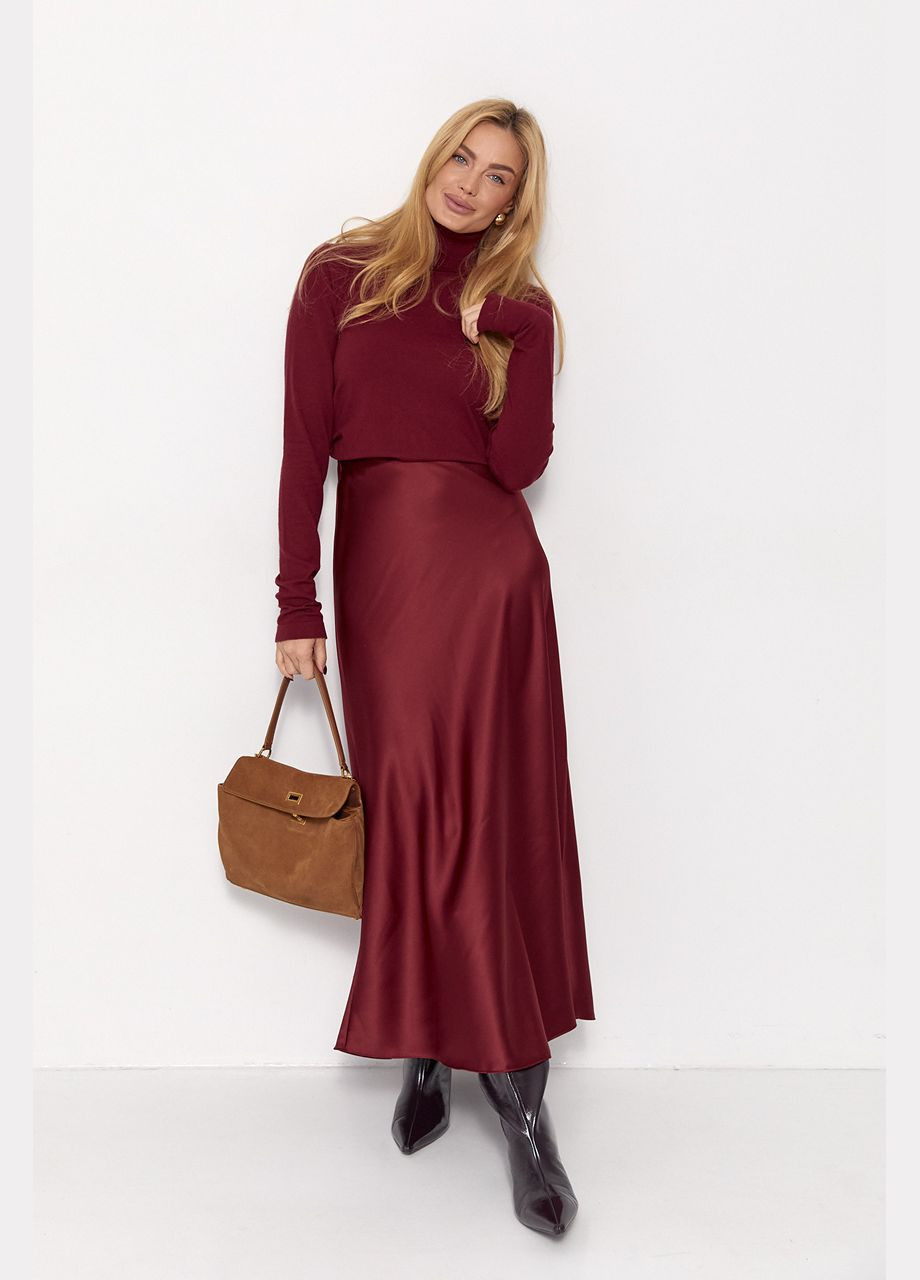 Бордовий демісезонний жіночий базовий гольф - кавовий колір, one size (sku_60250) No Brand