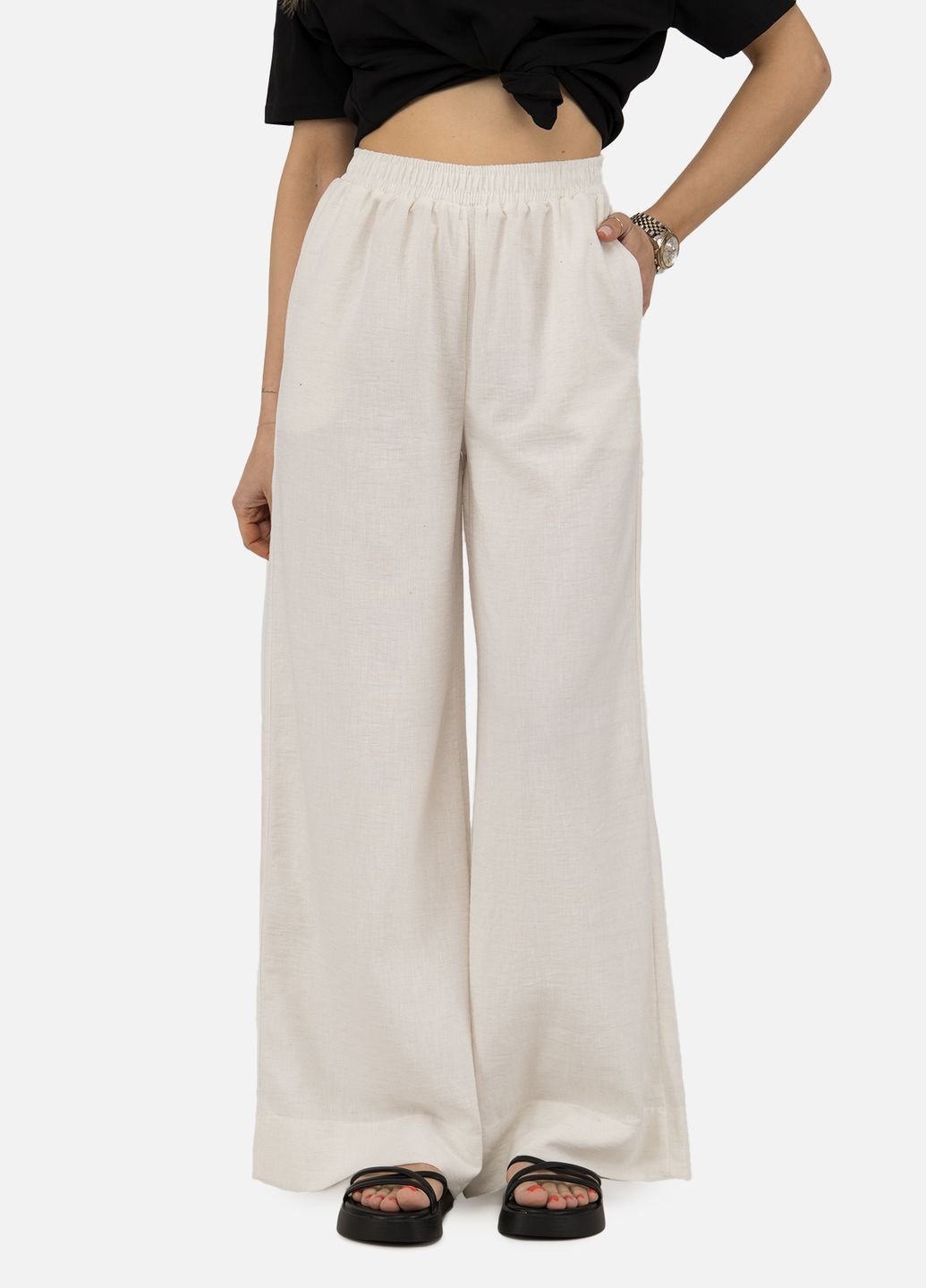 Жіночі штани колір молочний CB-00250986 MYD (316386061)