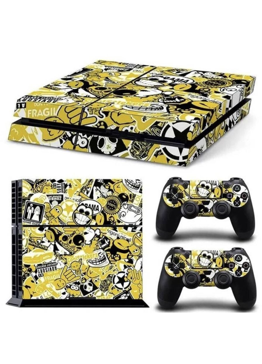 Наклейка PS4 Fat виниловая наклейка для Sony PlayStation PS4 Fat DualShock 4 Fragil CHOICE (318453693)