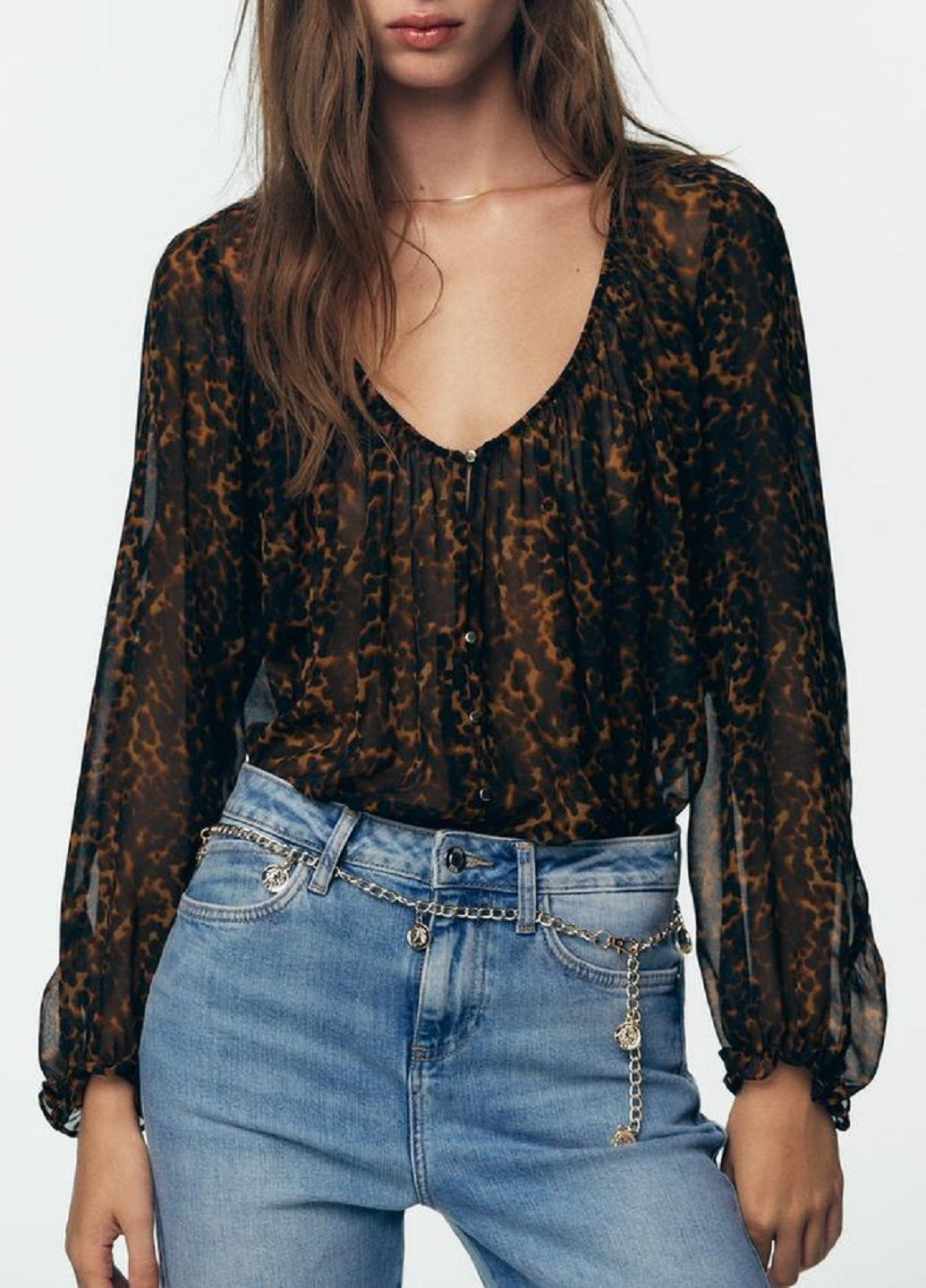 Комбинированная блуза Zara