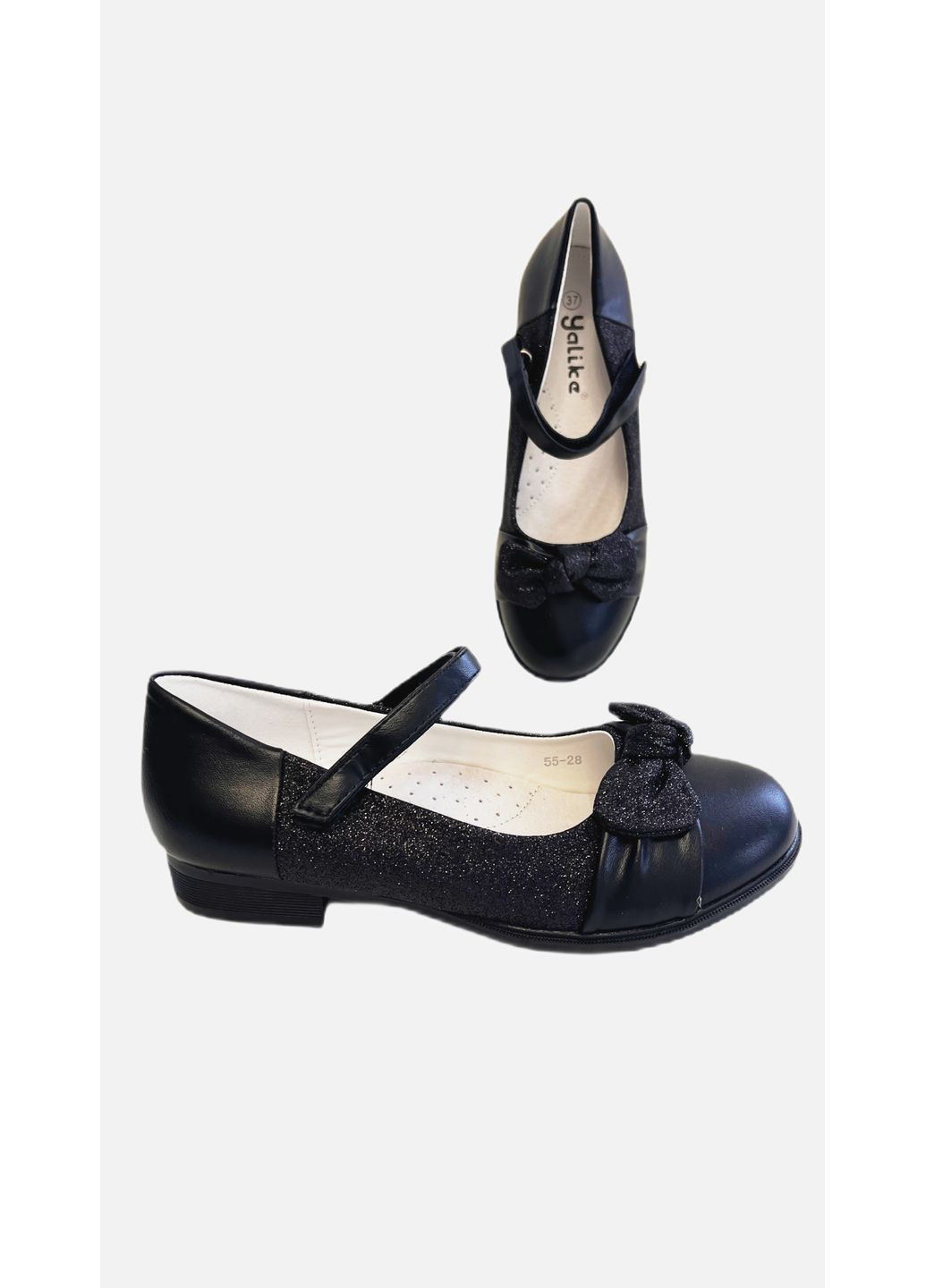 Туфлі для дівчинки Yalike ошатні на липучці шкільні на підборах (355336382)