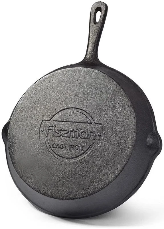 Сковорода-гриль чавунна кругла 18 см чорна Fissman (396857504)