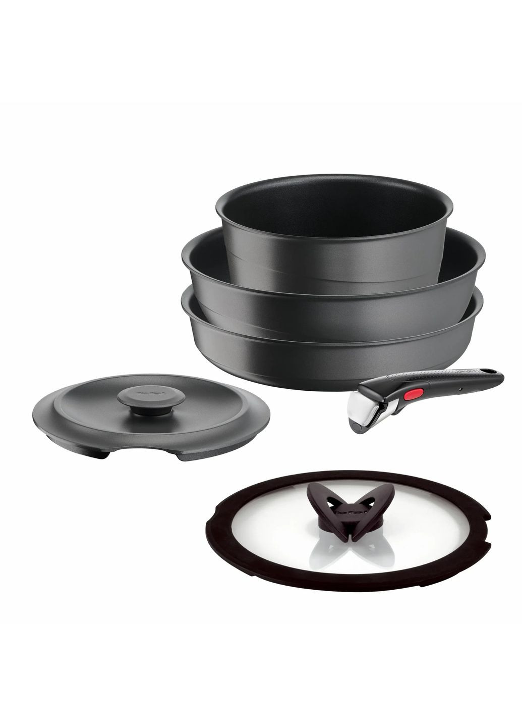 Набір посуду Ingenio Inspiration, 6предметів, алюміній, скло, бакеліт, чорний Tefal (370620965)