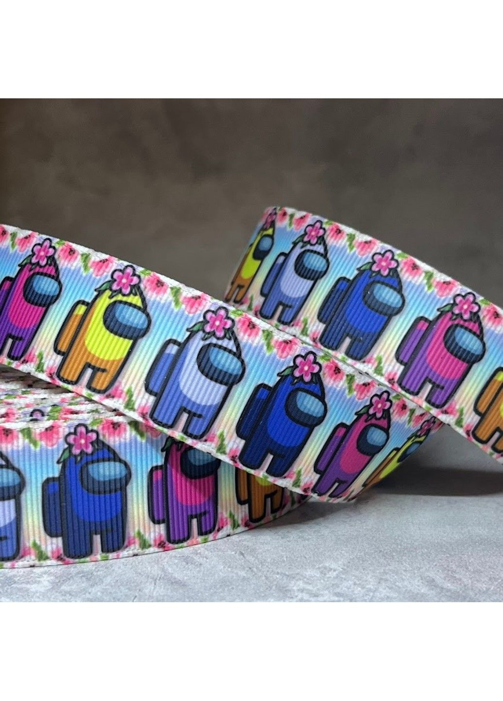 Репсовая лента Амонг ас (цветочек), арт 011780, 1 метр No Brand (315723633)