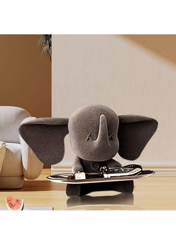 Флоковий органайзер-підставка для ключів, телефону, грошей, косметики та прикрас у формі слоненяти No Brand (306433244)