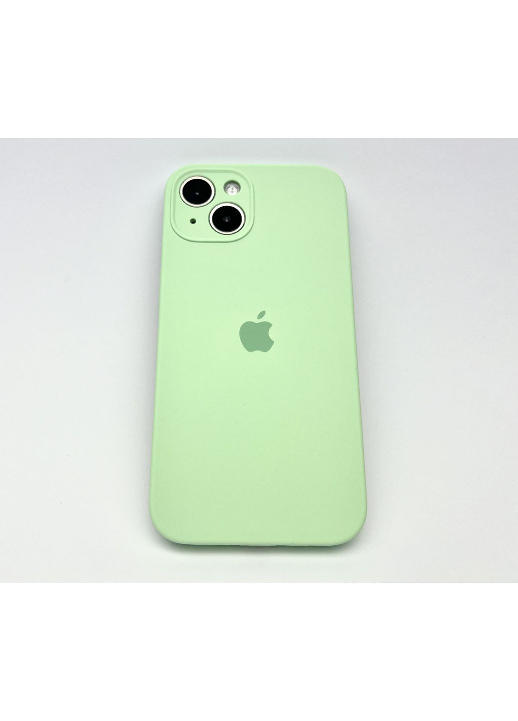 Чохол на айфон 13 Silicone case для 13 full camera з мікрофіброю силіконовий Pistachio / No Brand (369137394)
